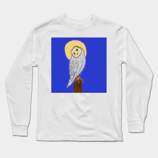 Halloween full moon white owl Long Sleeve T-Shirt